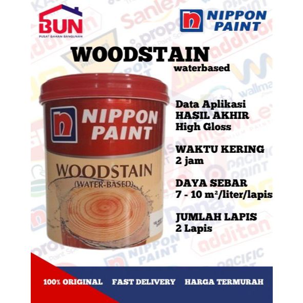 NIPPON WOODSTAIN, Cat Kayu Water Based By Nippon Paint 1 Kg