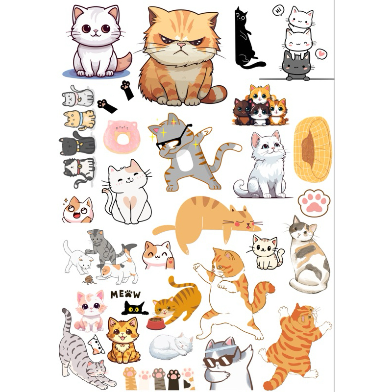 stiker lucu murah stiker kucing sticker aesthetic scrapbook