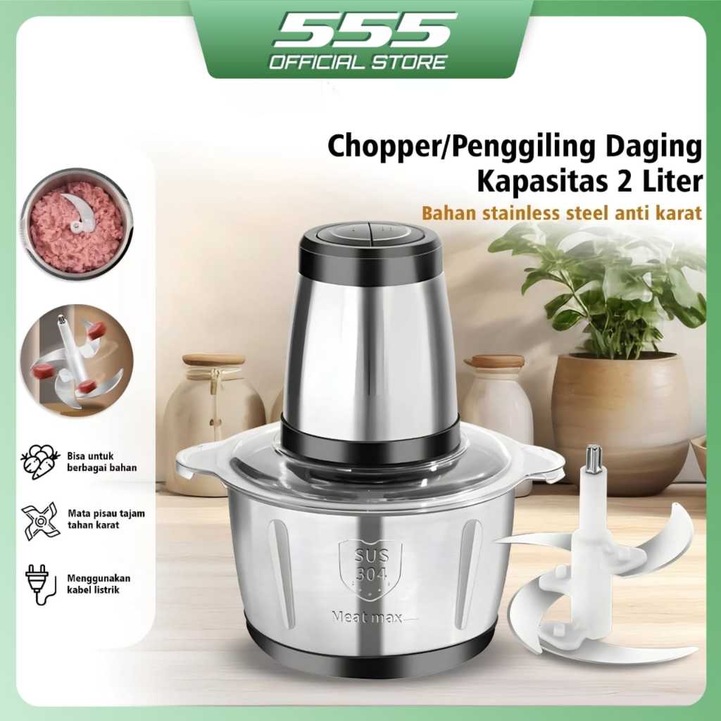 Blender Daging Stainless 2 Liter Penggiling Daging Multifungsi Meat Grinder Cooper SNI