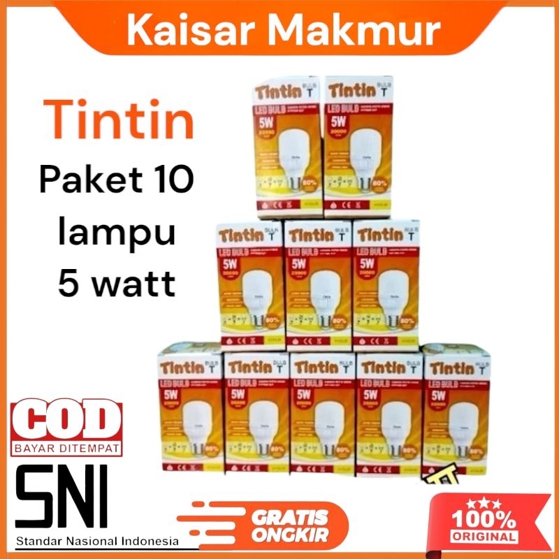 Paket 10 pcs Lampu Led TinTin 5 Watt lampu tintin 5 watt