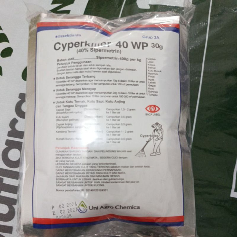 Insektisida Cyperkiller 25 WP untuk hama walet 30 gr