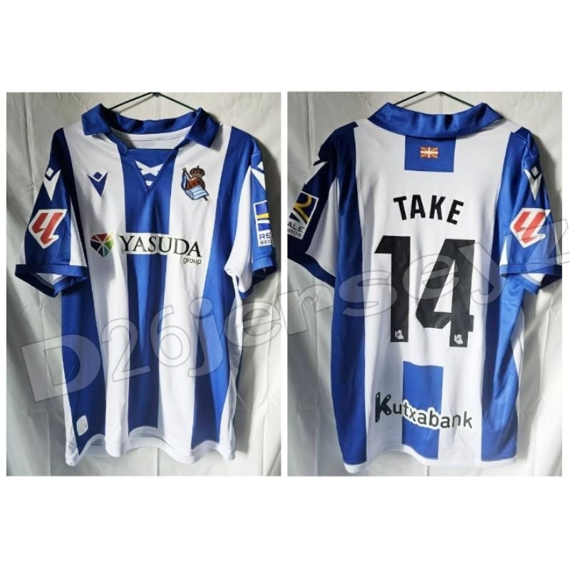 Jersey Reall_ SociedadD_ Home Full Sponsor 2024 / 2025 + Cetak Nama Nameset TAKEFUSA KUBO TAKE 14 / 