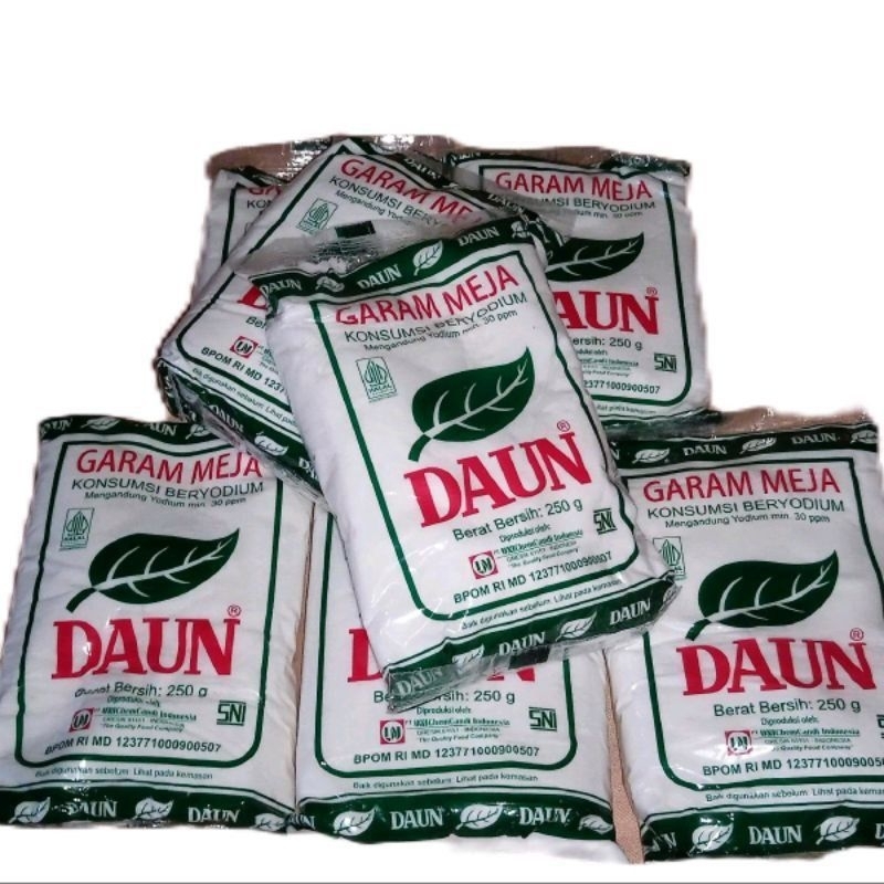 

GARAM MEJA GARAM DAUN 250GR BERYODIUM SNI