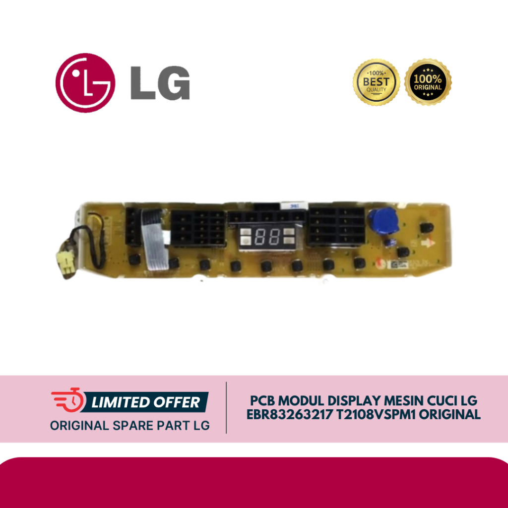 PCB MODUL DISPLAY MESIN CUCI LG EBR83263217 T2108VSPM1 ORIGINAL