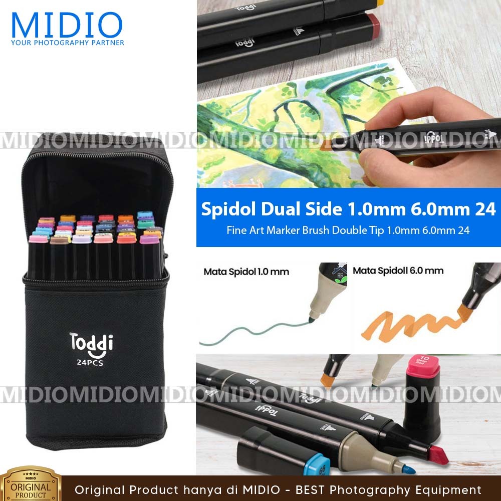 

Spidol Dual Side Fine Art Marker Brush Double Tip 1.0mm 6.0mm