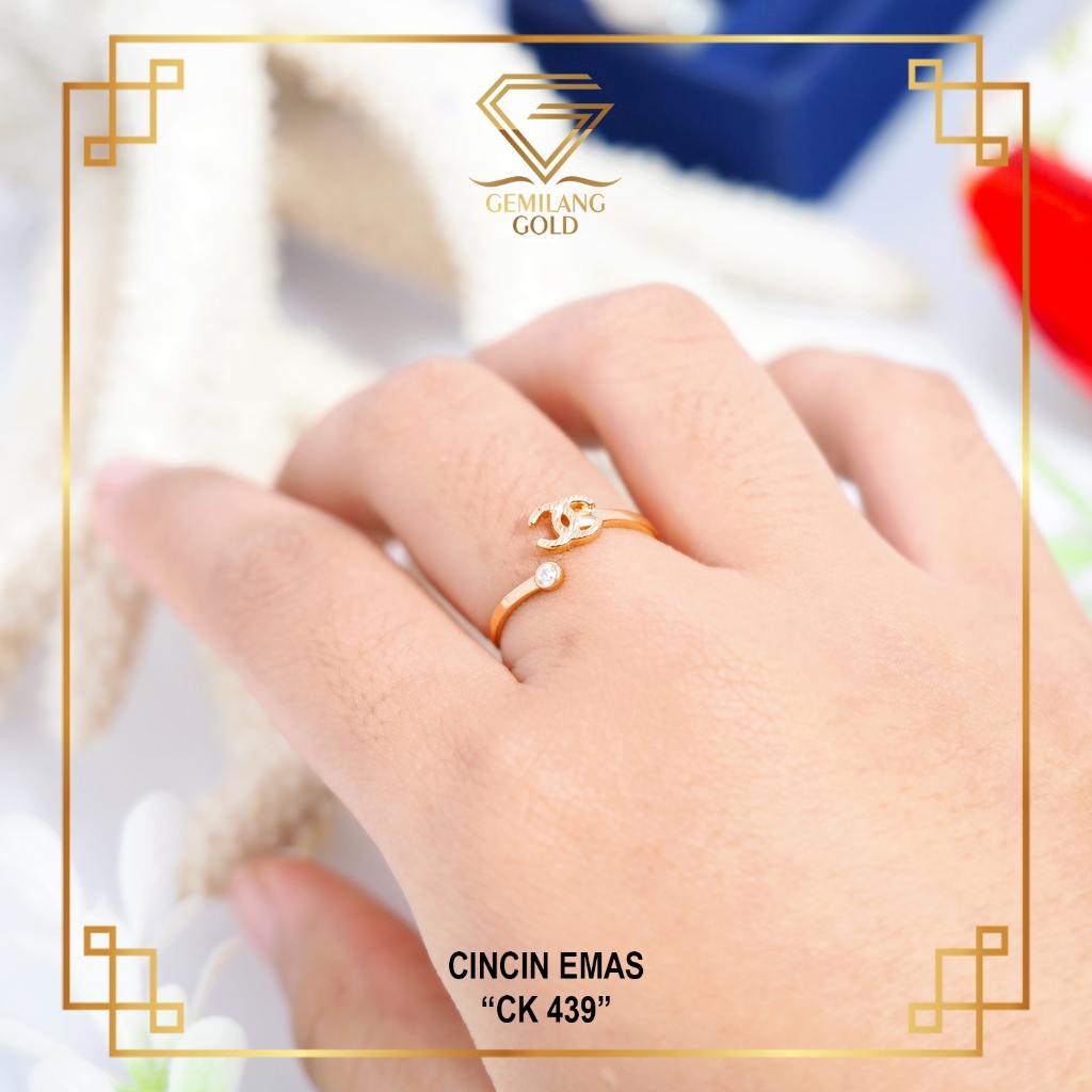 CINCIN EMAS ASLI KADAR 6K & 8K CINCIN FASHION WANITA EMAS ASLI CK 439