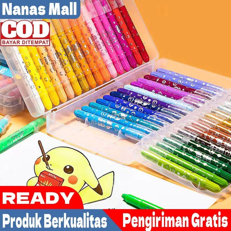 

【READY】Krayon warna / crayon genggam / crayon grasp mata sedang / water soluble crayon / silky crayon / crayon 48 warna / 36 warna / 12 warna