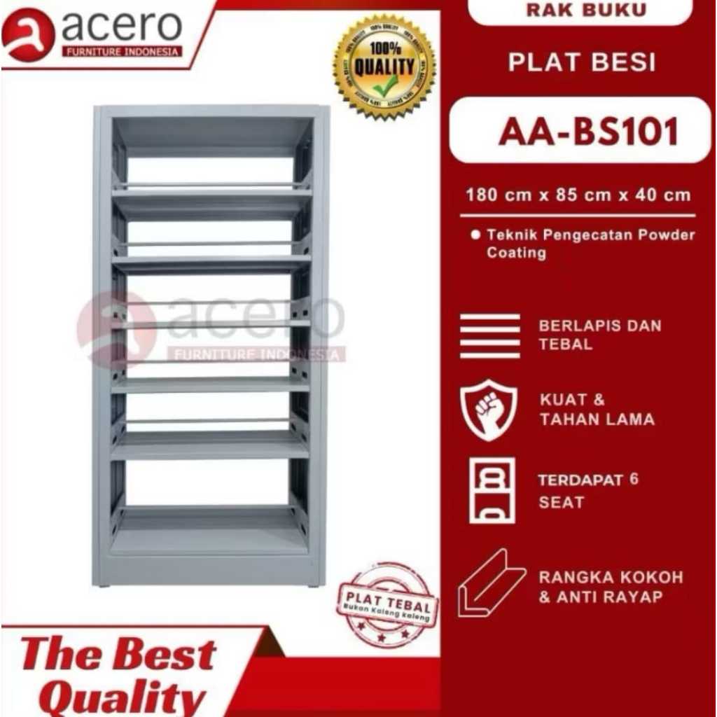 Rak Buku / Rak Buku Perpustakaan / Lemari Buku Besi/ Rak Buku Besi - Acero AA BS101