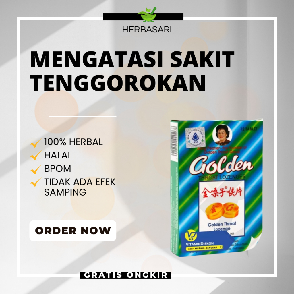 

Golden throat Lozenge - Permen Pelega Tenggorokan / Bau Mulut