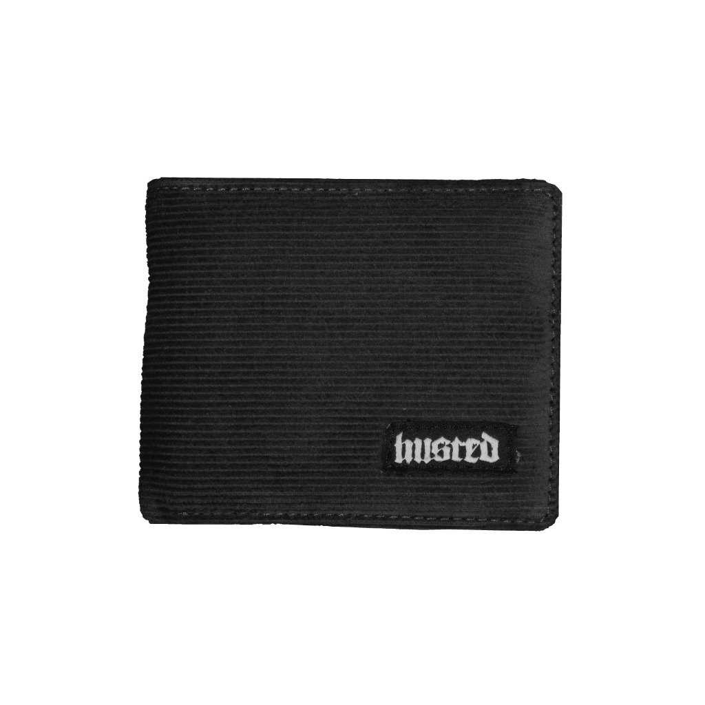 HUSTED DOMPET ROUNSA BLACK CORDUROY WALLET