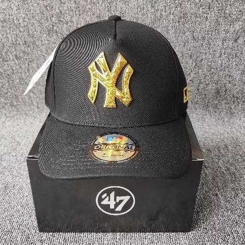 NY black NY Logo Besi Gold Premium Topi Baseball