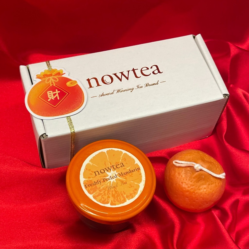 

Nowtea Mandarin Hamper - CNY Edition | Tea Gift Set with Mandarin Soy Wax Tea Candle | Hampers Imlek