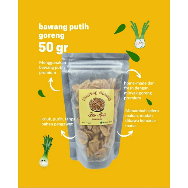 

Bawang putih goreng premium Minipack 50gr