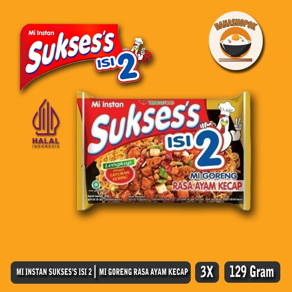 

Mie Sukses Isi 2 Mie Goreng Rasa Ayam Kecap 129gr Paket Isi 3pcs