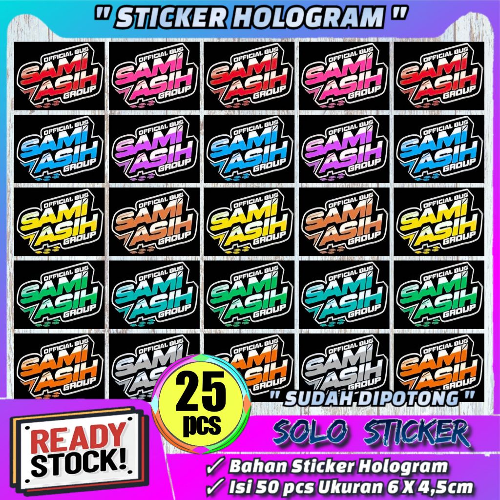 

SUDAH DIPOTONG Setiker Team Sami Asih Hologram Isi 25 pcs Bahan Anti Air