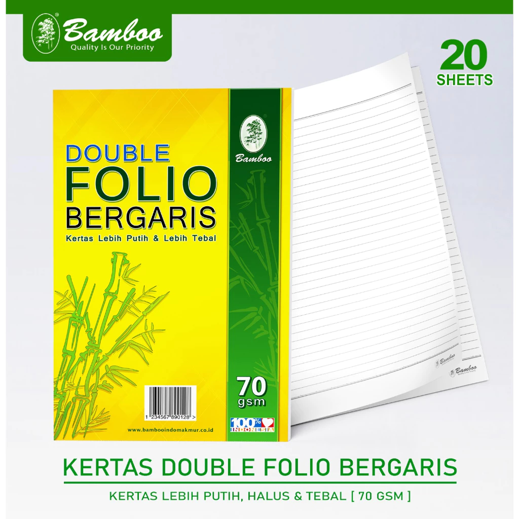 

Kertas Double Folio Bergaris Bamboo [20 Sheets]