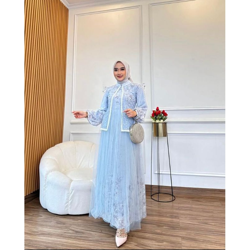 ALEENA DRESS / GAMIS ALEENA / GAMIS CERUTTY MIX BROKAT / GAMIS BRUKAT / GAMIS VEST / GAMIS WANITA TE