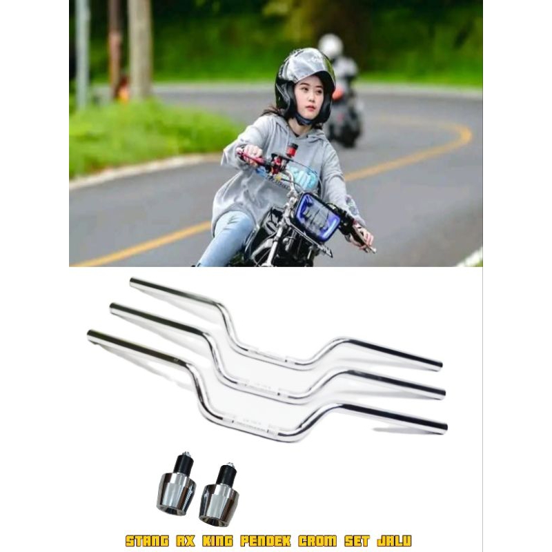 (COD) STANG RX KING PENDEK CROM SET JALU STANG RX KING BANDUNG STYLE CROM STANG RX KING STIR RX KING