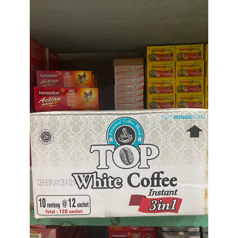

KOPI TOP WHITE COFFEE 3IN1 1 DUS ISI 120 SACHET ❗️(HARGA TERMURAH)❗️