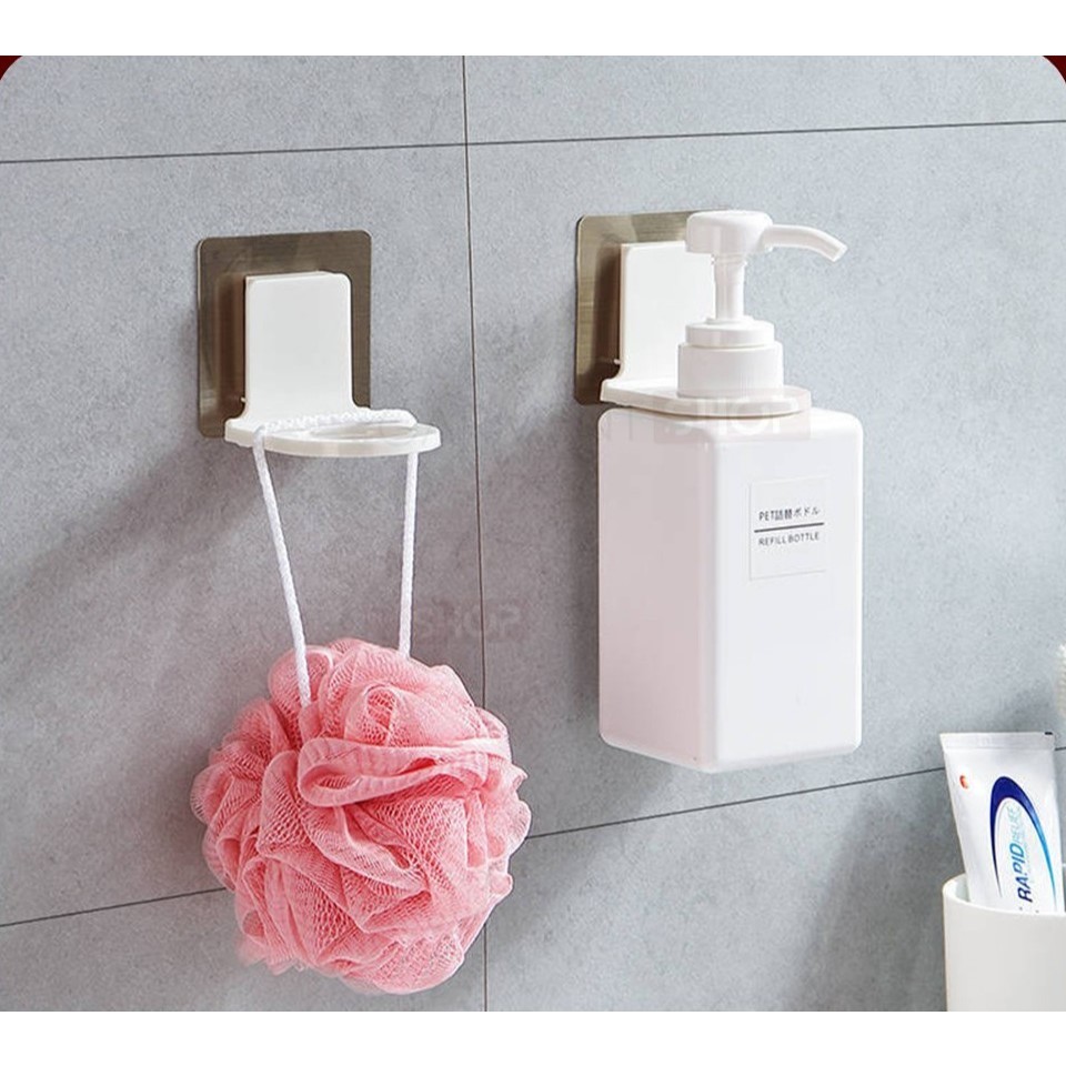 Gantungan Botol Sabun Shampo Hand Sanitizer Rak Dinding Tempel Kamar Mandi Dapur Saos Kecap
