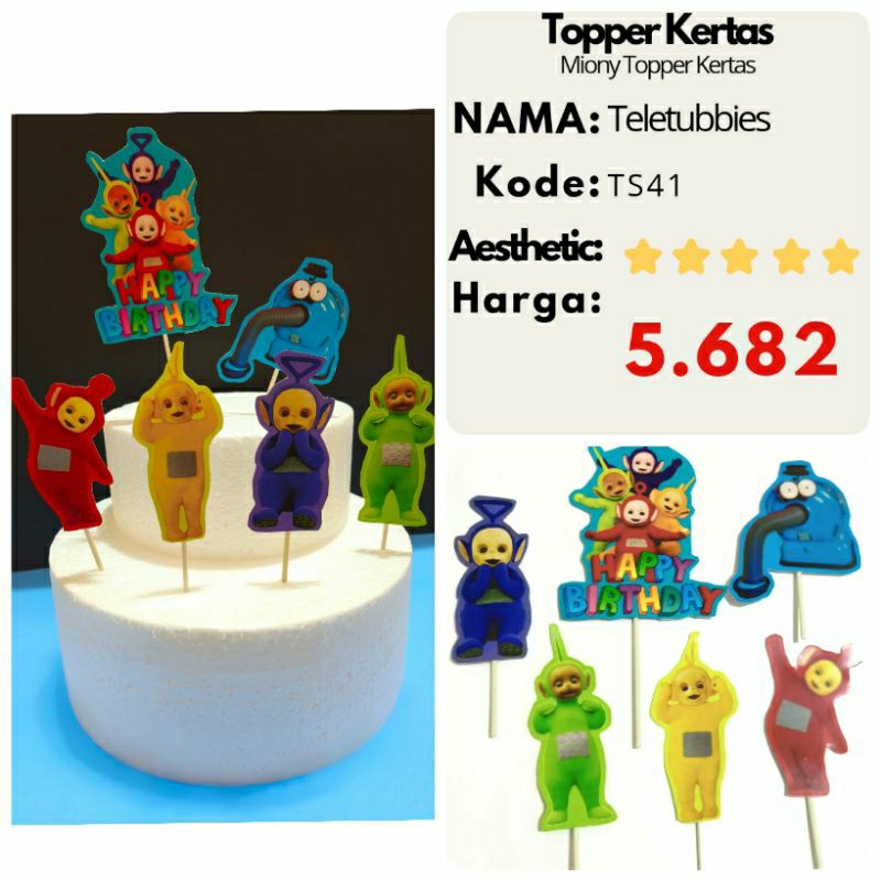 Teletubbies Topper Kertas HBD Besar