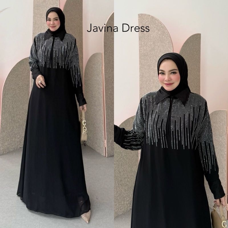 JAVINA DRESS ORI BY ALMEYRA SYARI GAMIS SYARI MEWAH TERBARU FASHION WANITA