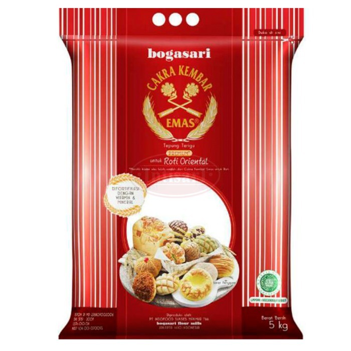

Tepung Terigu Cakra Kembar Emas Roti Oriental 5kg / Cakra Kembar Mas Oriental