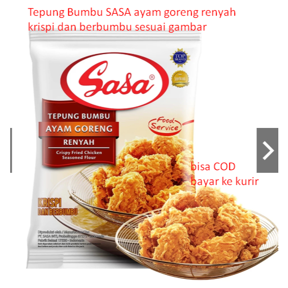 

Tepung Bumbu SASA ayam goreng renyah kripi dan berbumbu sesuai gambar