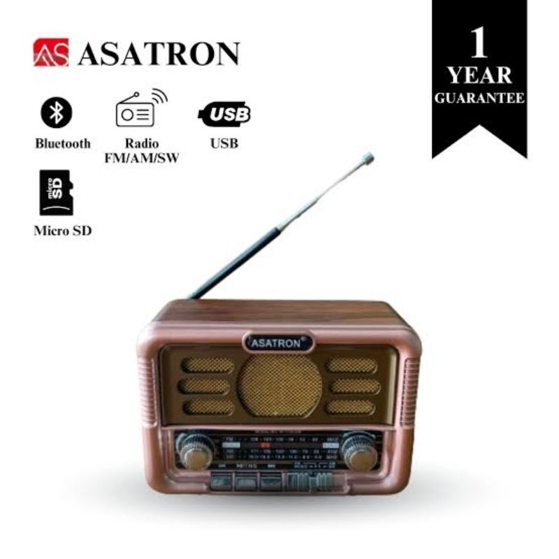 ASATRON R 1115 1115USB R1115 USB RADIO FM SPEAKER UNIK JADUL VINTAGE CLASSIC KLASIK BAGUS 3 BANDS FM