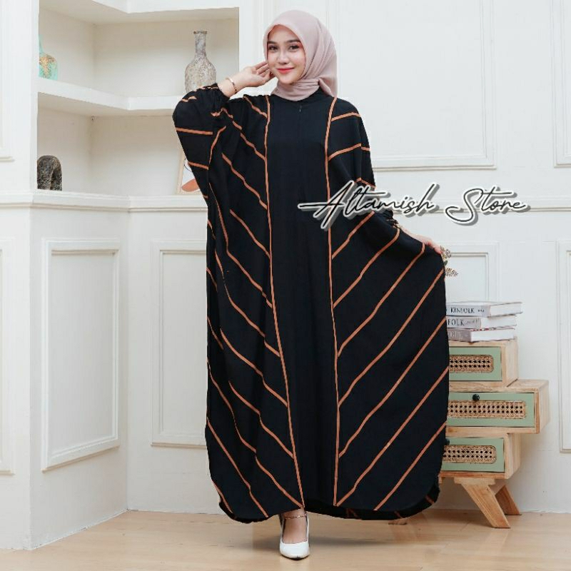 Daster jumbo busui kaftan ld 140 rayon lengan panjang