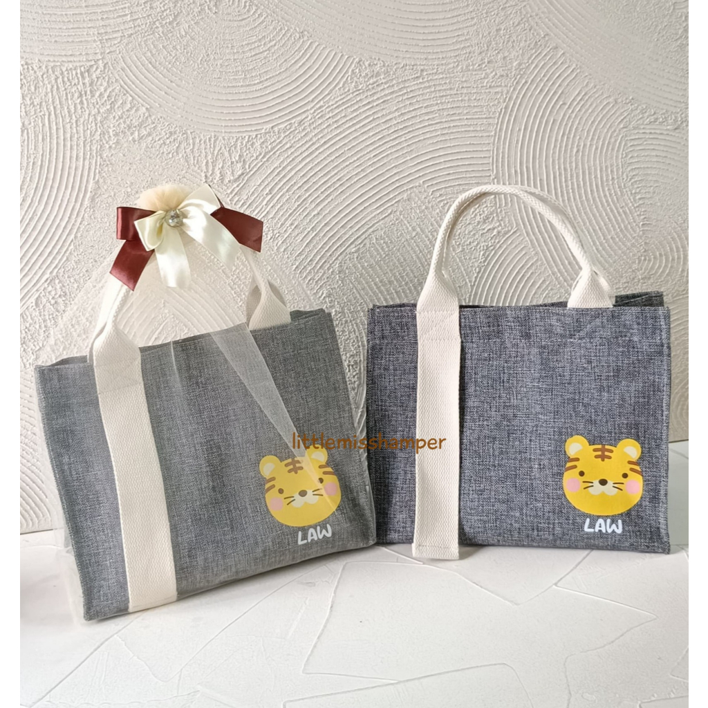 

custom MJ Magnet tas hampers canvas M bag look a like goodie bag ulang tahun anak bayi