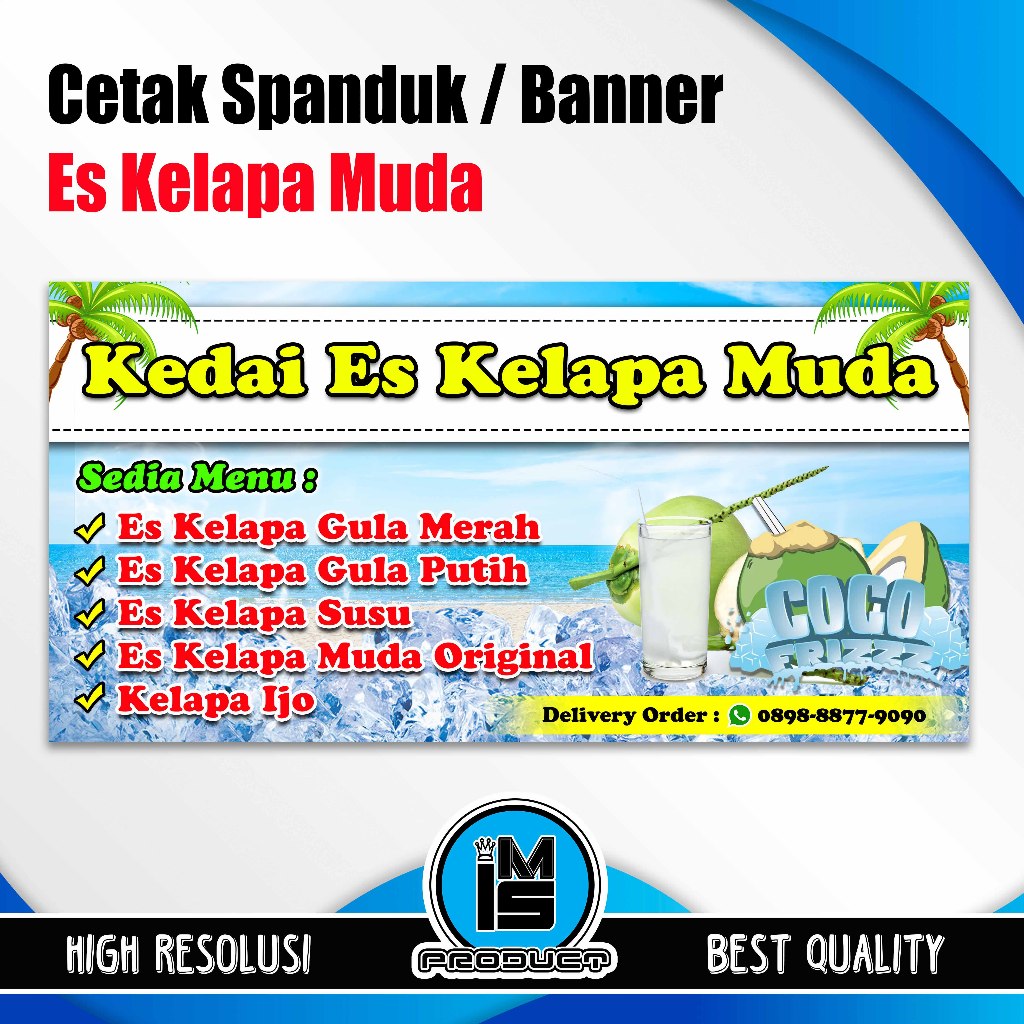 cetak spanduk banner es kelapa muda