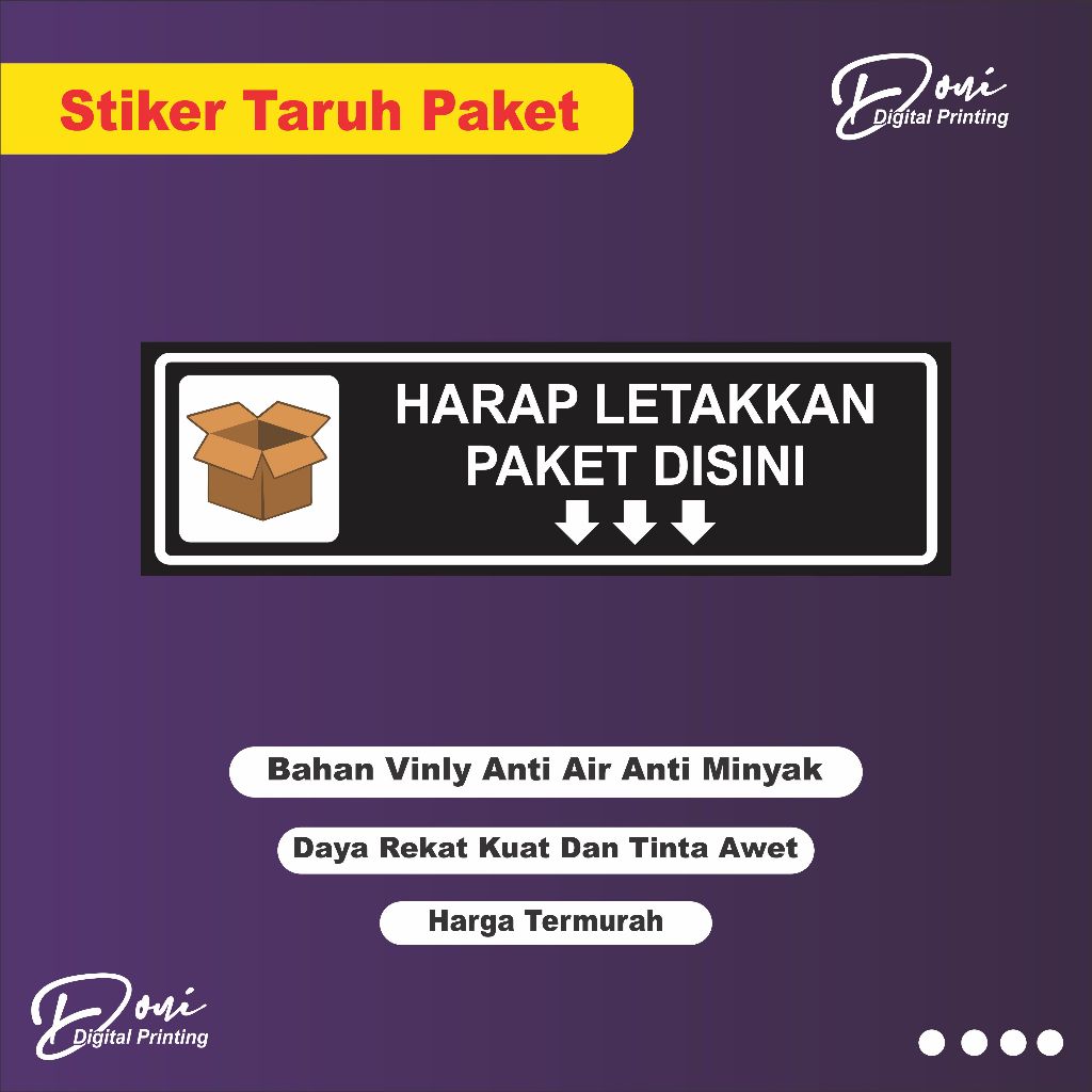 

Stiker Taruh Paket Disini / Stiker Letakkan Paket / Stiker Taruh Barang / Stiker Paket