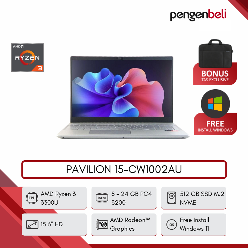 LAPTOP GAMING TERMURAH DAN TERJANGKAU [AMD RYZEN 3 3300U | 24GB RAM | 512 GB SSD | 15.6" HD | FREE I