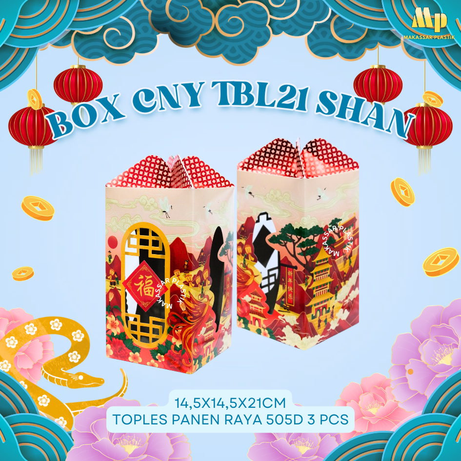 

BOX CNY TBL21 SHAN + TALI 14,5x14,5x2CM / BOX HAMPERS IMLEK / DUS HAMPERS @10 LBR