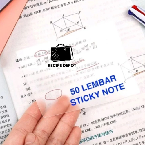 

Kertas Memo Catatan Bening Transparan Sticky Notes Paper Tempelan Penanda Tulisan Buku Aksesoris Peralatan Kantor Sekolah