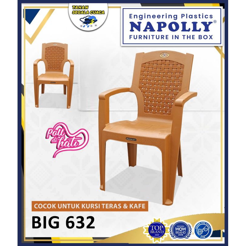Kursi Teras Plastik NAPOLLY BIG 632 Kursi Tamu Senderan Bangku Teras