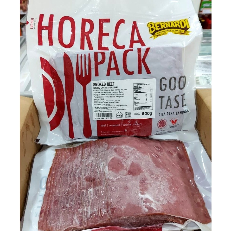 

Bernardi Smoked Beef Horeca Pack 500gr Daging Sapi Asap KHUSUS INSTANT Bahan Sandwich Topping Pizza Campuran Salad Macaroni Schotel Frozen Food Kurir Instan Gojek Grab Murah Praktis Enak Lezat Original Asli Siap Saji Malang Jatim