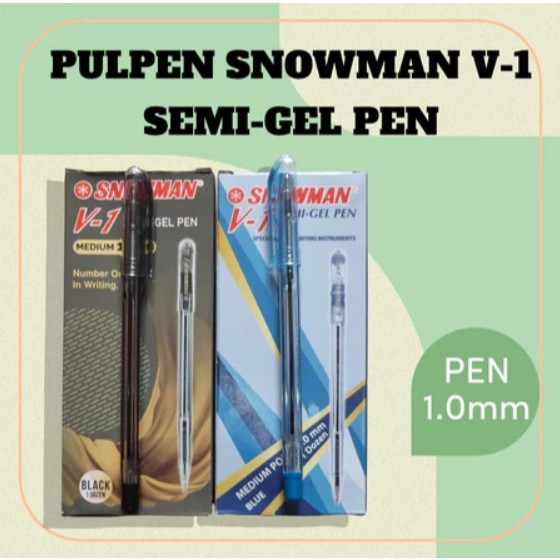 (12pc) PEN / PULPEN SNOWMAN V1 MEDIUM 1.0 mm