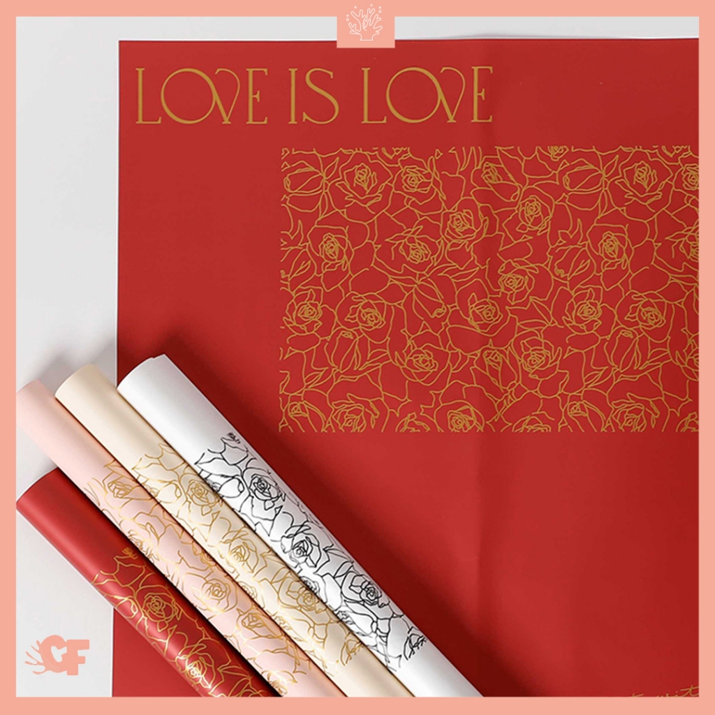 

Kertas Buket Bunga Motif Love Is Love Roses Buket Bunga Flower Wrapping Cellophane KB6165