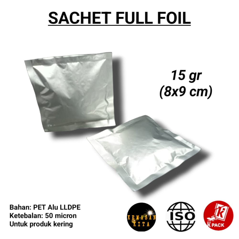 Kemasan Sachet Full Aluminium Foil 15 Gram