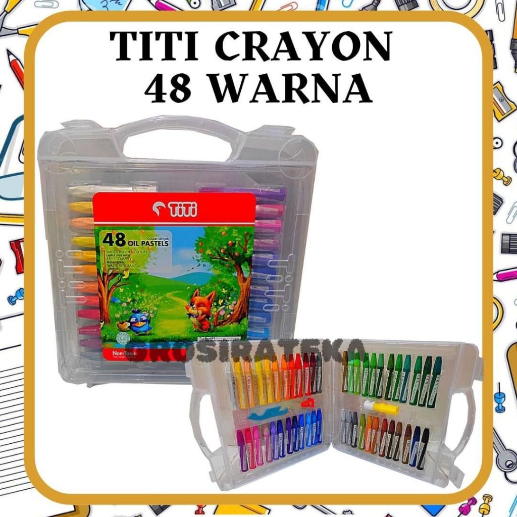 

CRAYON, KRAYON, OIL PASTEL, TITI OP 48 WARNA