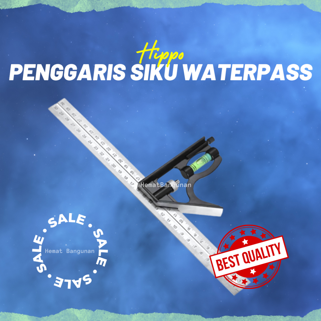 

Penggaris Siku Tukang + Waterpass MIstar Penggaris Siku Multifungsi Kombinasi