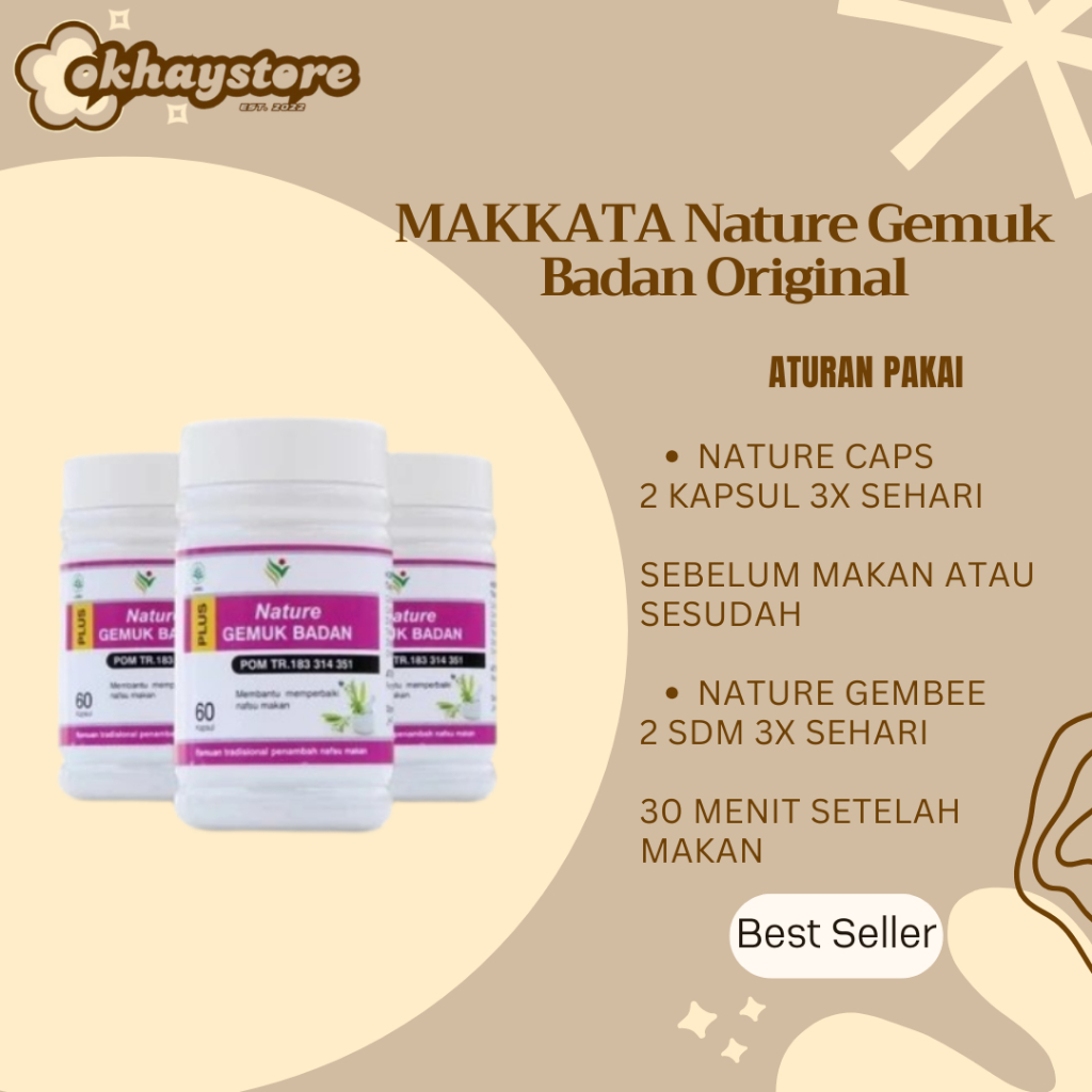 Termurah MAKKATA Obat Gemuk Badan Nature Caps Penggemuk Badan Farmasi Vitamin Penambah Nafsu Makan O