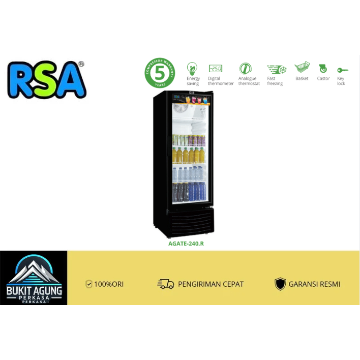 Showcase RSA 4 RAK AGATE 240 Display Cooler kulkas Display