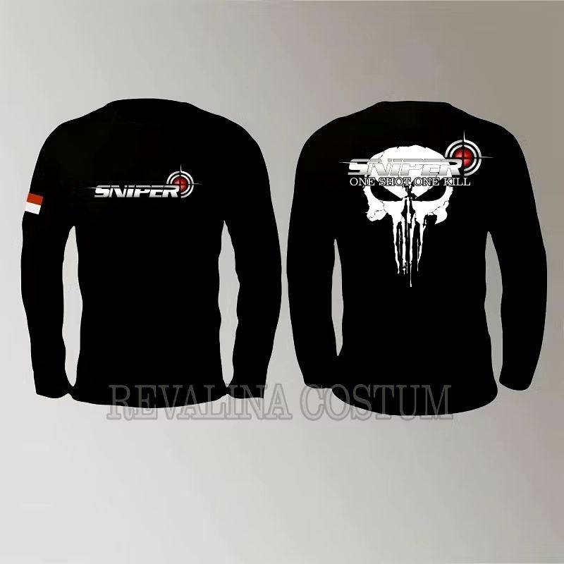 KAOS LENGAN PANJANG SNIPER WARNA HITAM