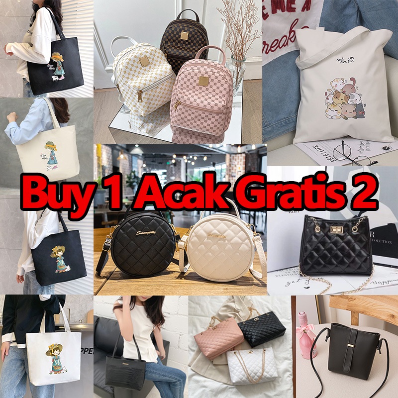 Tas selempang Bag Polos Tas Slempang Tas Bahu Lucu Aesthetic Mini Unisex Simple Remaja Wanita Pria S
