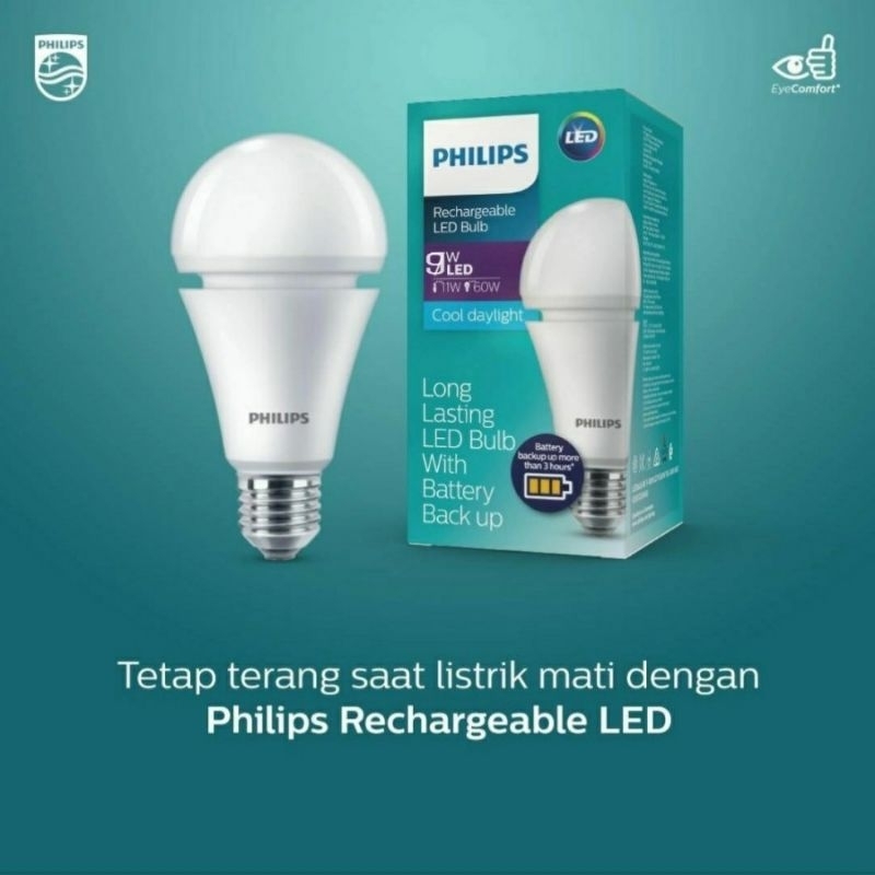Philips Rechargeable LED Bulb 9 Watt