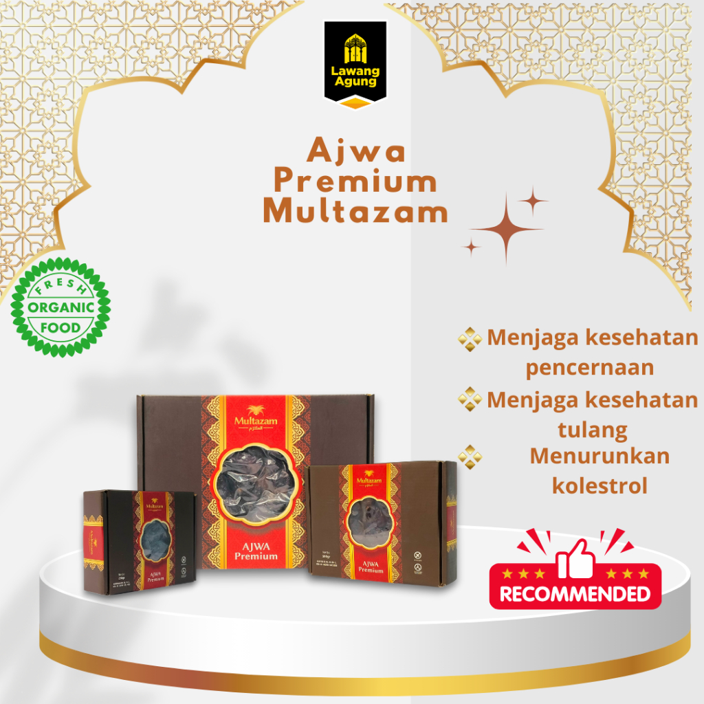 

KURMA MULTAZAM AJWA PREMIUM 500 GR | KURMA AJWA PREMIUM GRADE A | KUALITAS TERBAIK ASLI MADINAH 100% ORIGINAL | AJWA DATES