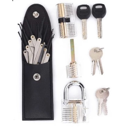 15pcs Set Alat Pembuka Kunci Gembok Pintu Darurat Locksmith Tools Lock Pick